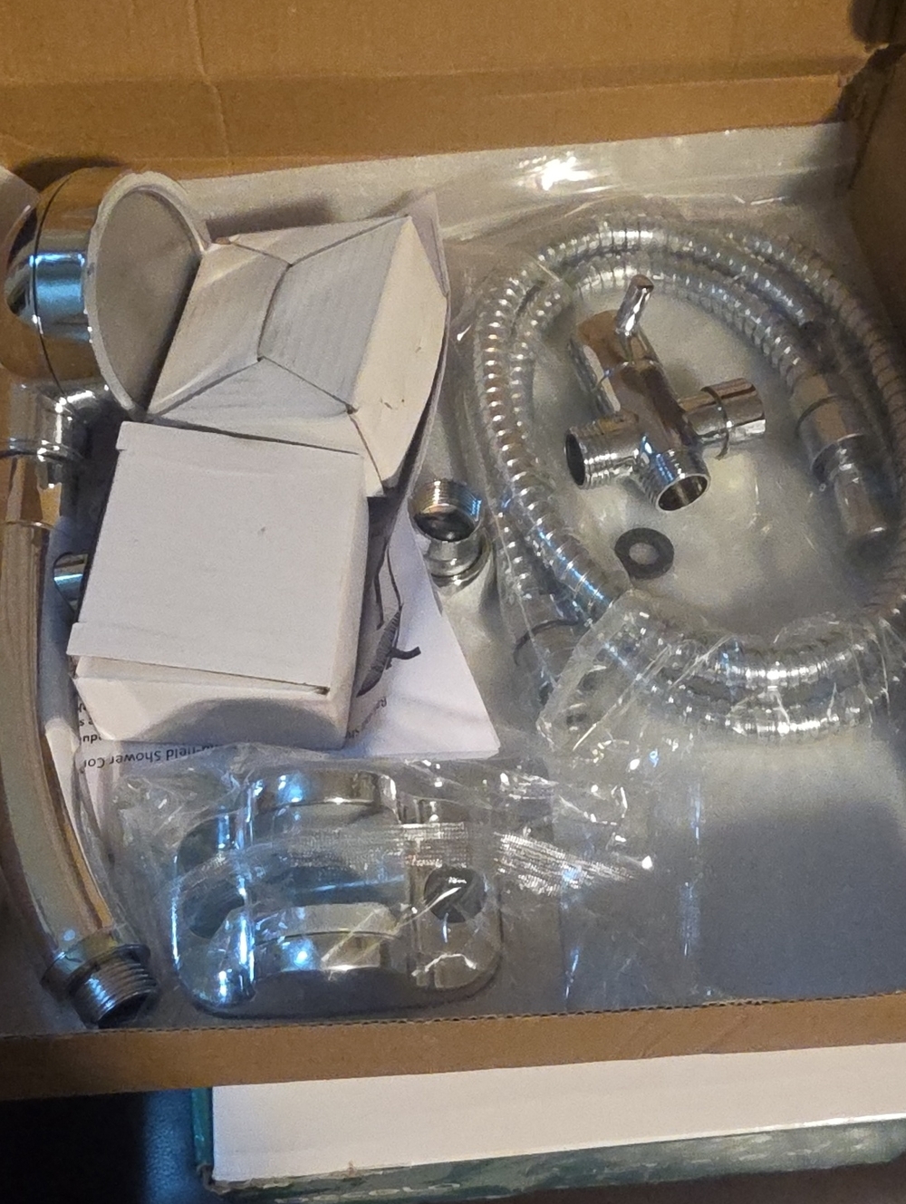 Chrome Handheld Shower Head Set - Polished Silver